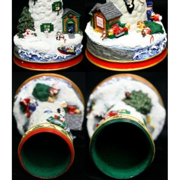 2 Danbury Cheryl Collin Lighthouse Xmas Candlestick Filling Santa Sack Waiting - Picture 12 of 13